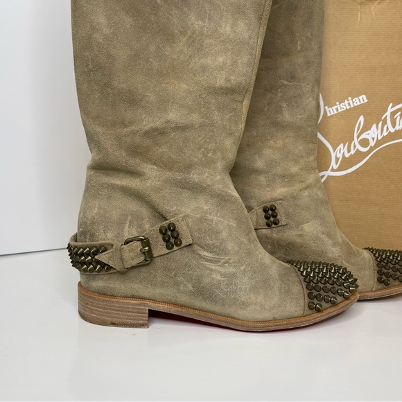 CHRISTIAN LOUBOUTIN Spiked Boots “Flat crosta” - Picture 3 of 13